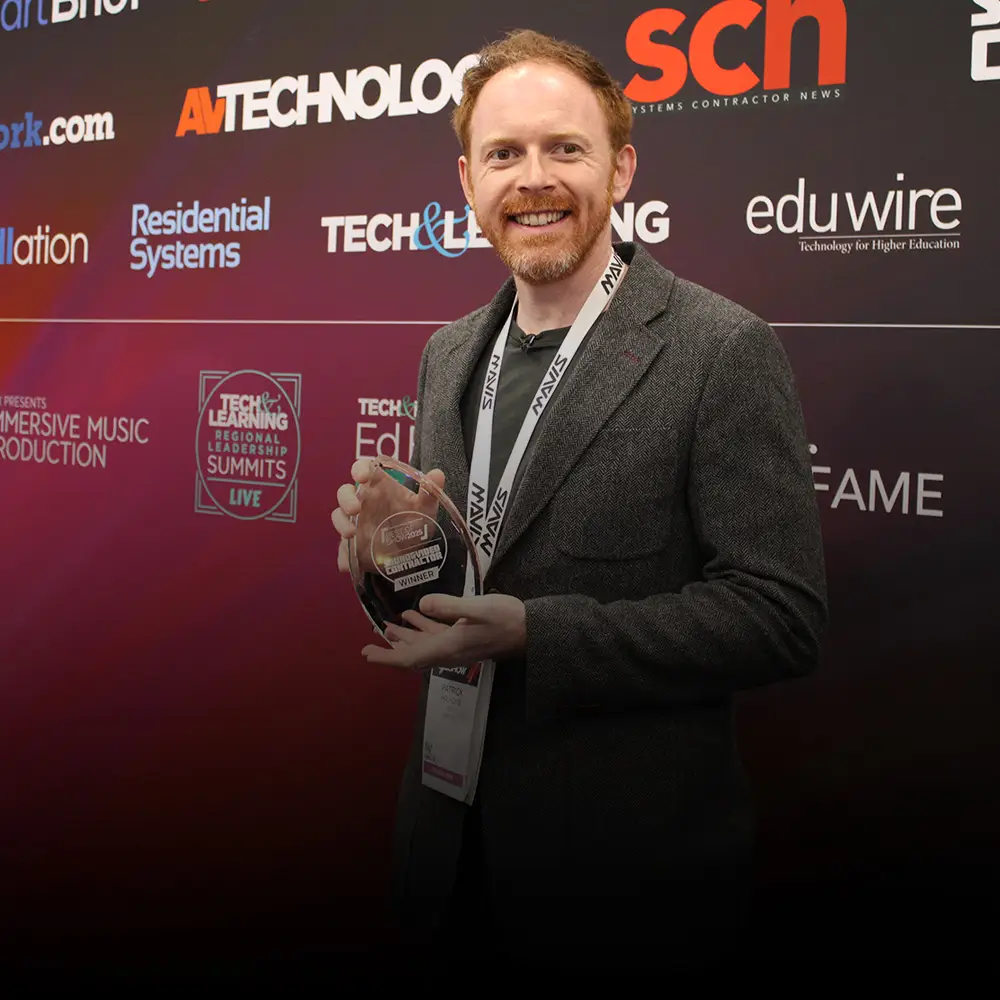 Best of Show Award being held by Patrick Holroyd, Mavis CEO